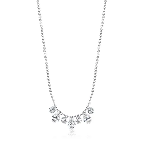 925 Sterling Silver Teardrop Pendant Necklace For Women Elegant Zirconia Water Drop Bead Chain Clavicle Jewelry Gift