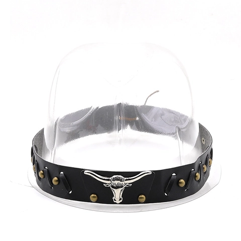 Banda De Sombrero Cinturón Decorativo Cuero Metal Perla Boho Punk Estilo Occidental Accesorios Fedora Panamá Hombres Mujeres