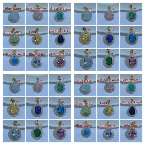 Collar Con Colgante De Circón Colorido En Forma De Pera Ovalado De Cobre Micro Incrustado Estilo Paraiba Halo Joyería Vintage Mujeres