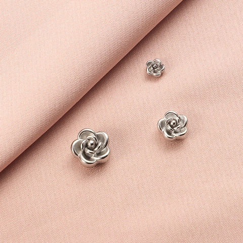 Rose Flower Beads 304 Stainless Steel 3D Polished Charm For DIY Jewelry Making Bracelet Necklace Accessories