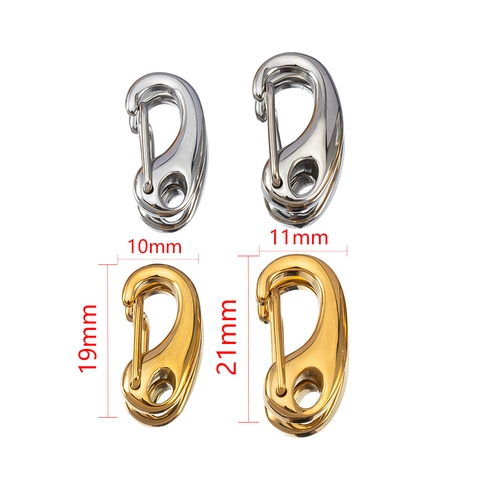 Cierre De Resorte De Acero Inoxidable Mosquetón Gancho Anillo En D Para DIY Joyería Llavero Pulsera Accesorio De Conector