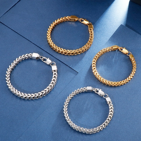 Franco Link Chain Necklace And Bracelet Jewelry Stainless Steel Hip Hop Punk Style For Men Women Minimalist Accessories