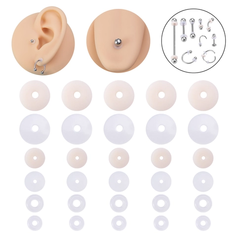 Piercing Silicone Pads Food Grade Anti Hyperplasia Disc Gaskets For Ear Nose Lip Jewelry Care Non Slip Round