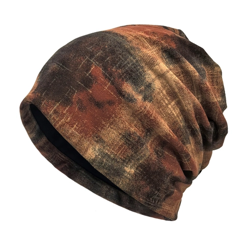 Bonnet Beanie Slouchy Vintage Tie Dye Distressed Polyester Tricot Double Face Portable Skull Cap Pour Femmes