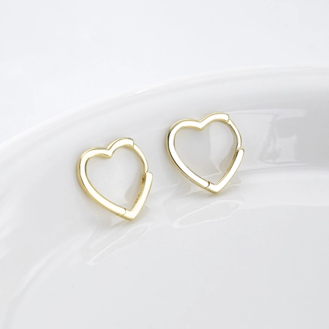 Orecchini A Cerchio Cuore Argento Sterling 925 Semplici Dolci Gioielli Minimalisti Per Donne Accessorio Quotidiano