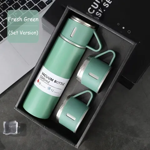 Vacuum Insulated Water Bottle And Drinking Cups Gift Box 304 Stainless Steel Portable Thermal Flask Office Travel