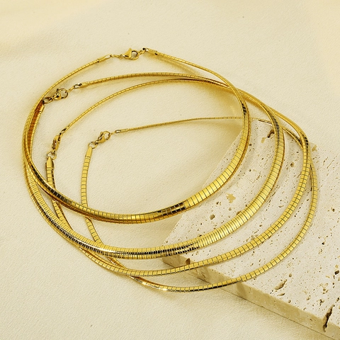 Collar De Cadena De Serpiente Plana Minimalista De Acero Inoxidable Joyas Hipoalergénicas Para Mujeres Hombres