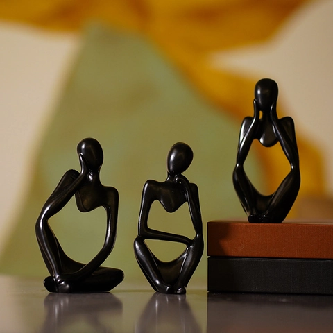 Scultura Astratta Del Pensatore Statuina Del Personaggio In Resina Decorazione Desktop Da Ufficio Nordica Moderna Minimalista