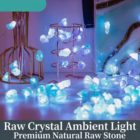 Luci A Corda LED In Pietre Di Cristallo Naturali USB Ametista Fluorite Decorative Per Casa E Festival