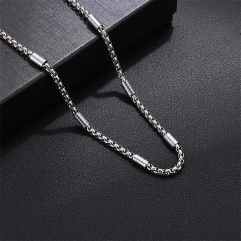 Collana Catena Veneziana In Acciaio Inossidabile Con Ciondoli A Tubo Cilindrico Gioielli Stile Punk Geometrico Unisex