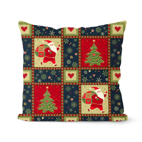 Taie Oreiller Noël Peluche Courte Housse Coussin Carrée Décorative Pour Canapé Maison Décor Vacances Père Noël Bonhomme De Neige