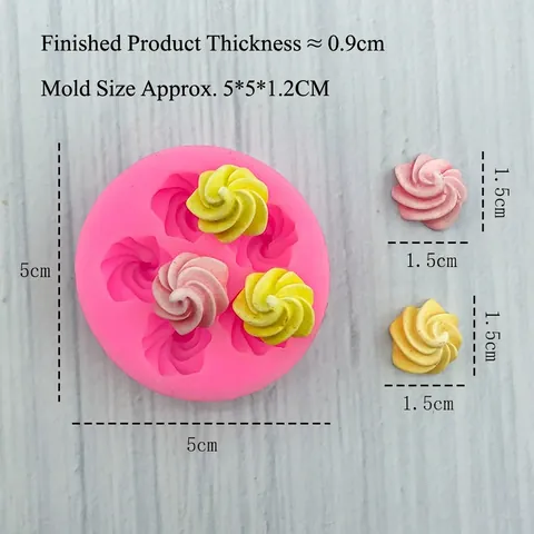 Stampo in Silicone a Forma di Fiore di Rosa a Spirale per Decorazione Torte Fai da Te Cioccolato Fondente Pasticceria