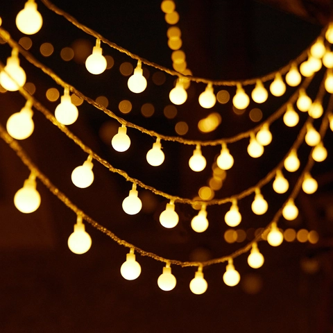 LED String Lights Waterproof Plastic Fairy Decorative Ball Star For Outdoor Camping Garden Patio Festive Atmosphere
