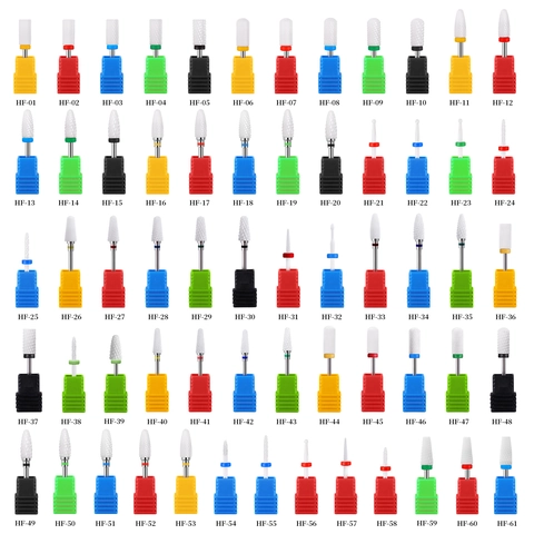 Ceramic Nail Drill Bit Electric Manicure Machine Tool Removal Gel Dead Skin Polish Accessory Various Shapes