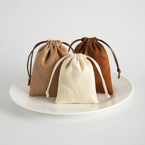 Suede Drawstring Bags Jewelry Packaging Pouch Soft Velvet Gift Storage Wedding Party Favors Small Accessories Organizer