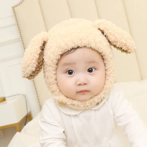 Baby Wintermütze Plüsch Hasenohren Ohrenschutz Warm Winddicht Niedliche Pullover Kappe Für Kleinkinder Weiche Bequeme Kopfbedeckung