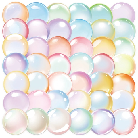 Transparente Irisierende Blasen Aufkleber Wasserdicht PET Aquarell Ästhetische Dekore Für Scrapbooking Laptop DIY Dekor