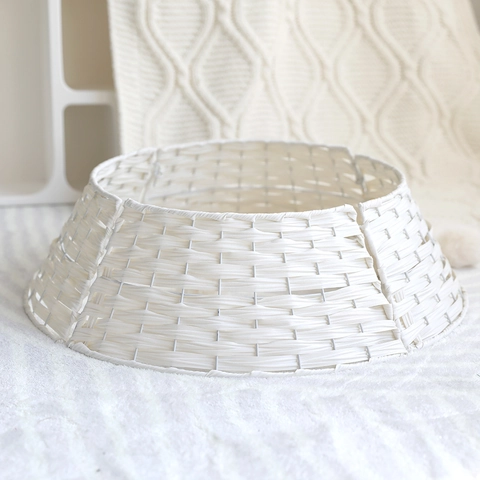 Weihnachtsbaumkragen Geflochtene Rattan Optik Baumrock Abdeckung Dekoration Festlich Haus Ornament Innen