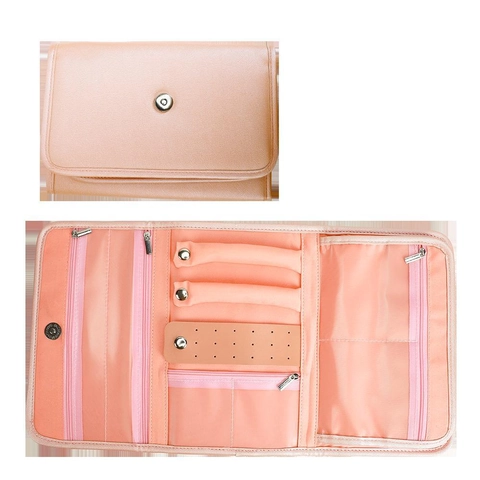 Organizzatore Di Gioielli Da Viaggio Pelle PU Borsa Portatile Pieghevole Per Anelli Orecchini Collane Orologio