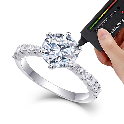Moissanit Ringe 925 Sterling Silber 18K Vergoldet Verlobungsring Hochzeit Funkelndes Halo Design Damen