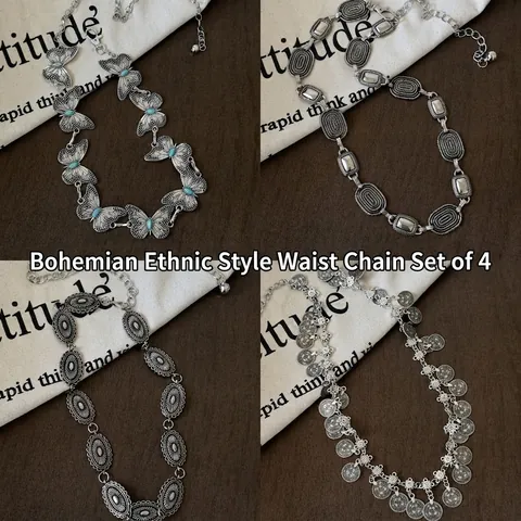 Cintura A Catena In Vita Etnica Vintage Bohemienne Metallo Farfalla Cuore Turchese Moneta Nappa Gioielli Per Il Corpo Regolabili