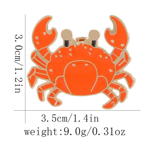 Cute Ocean Animal Enamel Brooches Sea Turtle Crab Shark Seahorse Starfish Alloy Rhinestone Badges For Bags Clothes Jewelry