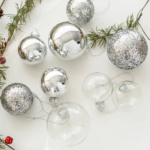 Glazen Kerstballen Ornamenten Voor Boomdecoratie Gestreepte Ribbel Glanzend Mat Glitter Elegant Feestelijk Hangende Decoratie