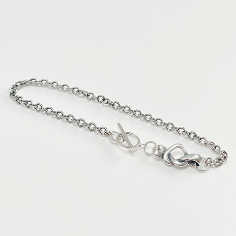 925 Sterling Silber Armband Knoten Herz Unendlich Design Minimalistisch Knebelverschluss Eleganter Schmuck Für Damen