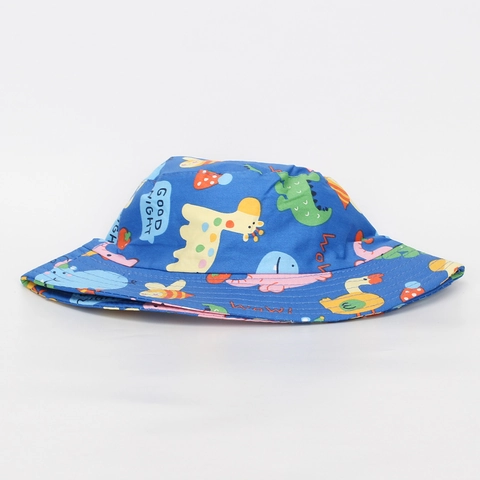 Cappello Alla Pescatora Bambini Stampa Animali Protezione Solare Traspirante Poliestere Per Bambini Ragazzi Ragazze Cordino Antivento Regolabile
