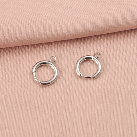 Round Earring Hoops With Loops DIY Jewelry Making Findings Components 304 Stainless Steel Leverback Earring Hooks Simple