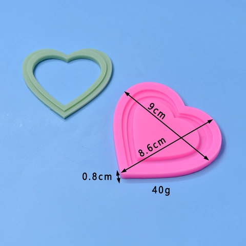 Herzform Silikonformen Für Kuchen Mousse Schokolade Keks Backwerkzeug DIY Seife Harz Herzrahmen Design Pink Grün