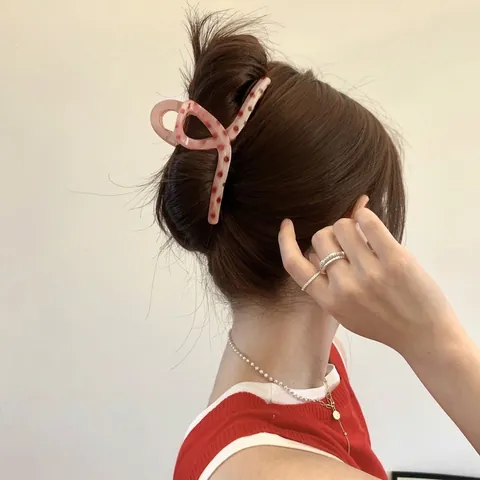 Grande Molletta Per Capelli Design Incrociato Torsione Resina Acrilica Plastica Pinza Per Capelli Tenuta Forte Per Donna Accessorio
