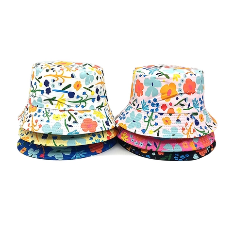 Cappello Da Pescatore Floreale Per Bambini Protezione Solare Estiva Traspirante Cotone Cappello Da Sole Carino Per Ragazze Ragazzi