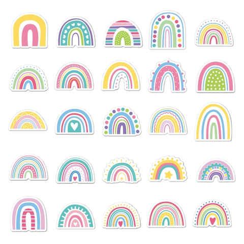 Adesivi Arcobaleno Impermeabili Decalcomanie Cartoon per Bambini Festa Laptop Borraccia Adesivi Estetici in Vinile Fai da Te