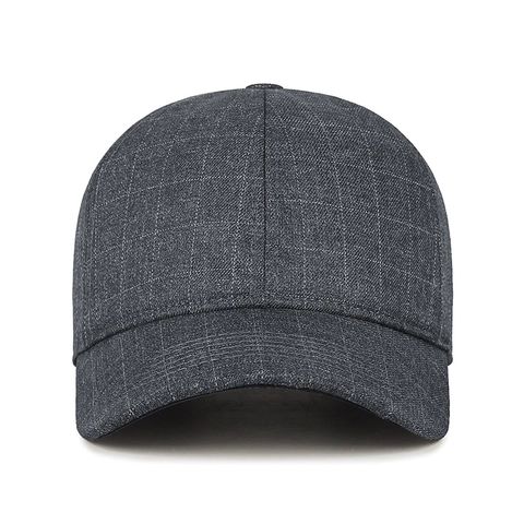Cappello Da Baseball A Quadri Inverno Caldo Foderato In Pile Regolabile Casual Motivo Geometrico All'aperto Uomini