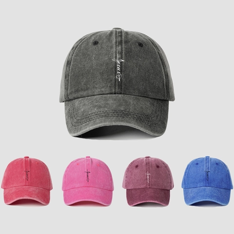 Cappello Da Baseball In Cotone Lavato Ricamo Jesus Regolabile Retrò Uomo Donna Vintage Stile Religioso