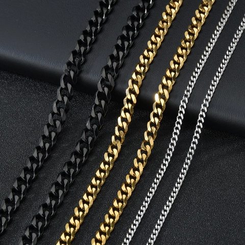 Collana Hip Hop Cuban Link In Acciaio Inossidabile Catena Lucidata Gioielli Di Moda Minimalisti Unici Per Uomini E Donne