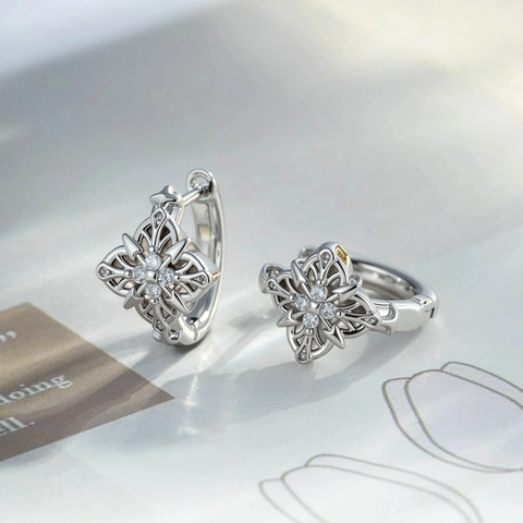 Pendientes De Aro Con Cruz Calada Cobre Circón Blanco Piercing Hebilla De Oreja Joyería Estilo Gótico Vintage