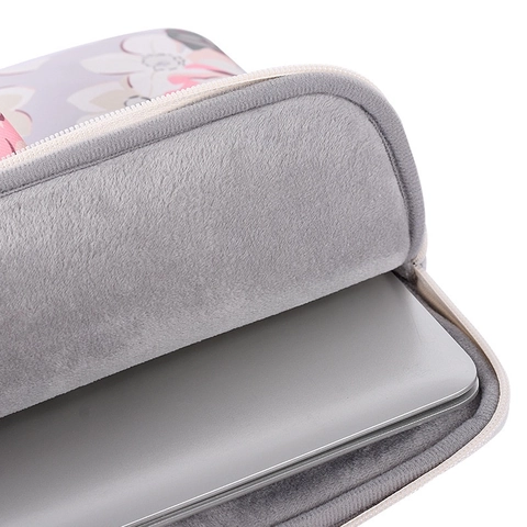 Funda Para Portátil De Mano Estampado Floral Impermeable Antigolpes Poliéster Protectora Forro Peluche Mujer