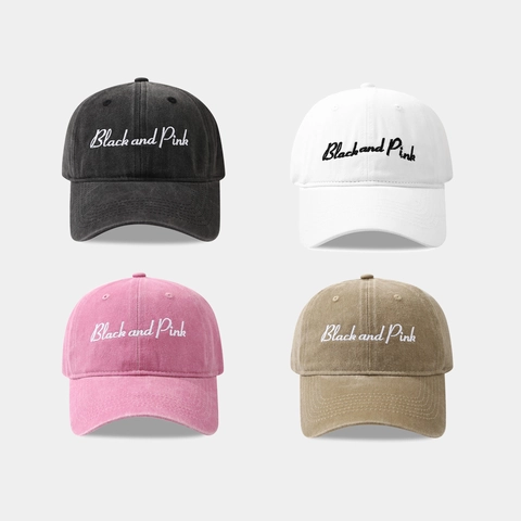 Washed Cotton Baseball Cap Distressed Vintage Curved Brim Sun Protection Soft Top Letter Embroidery Adjustable Hat