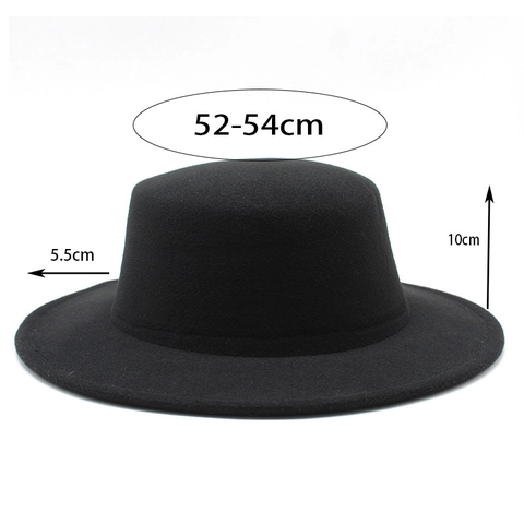 Kids Vintage Flat Top Boater Hat Solid Color Acrylic Felt Short Brim Jazz Fedora For Boys Girls Retro Style