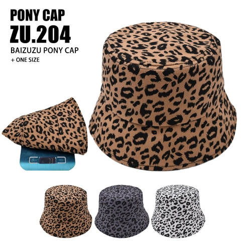 Sombrero de Pescador de Algodón con Estampado de Leopardo para Mujer Hombre Protección Solar Ala Ancha Moda Callejera