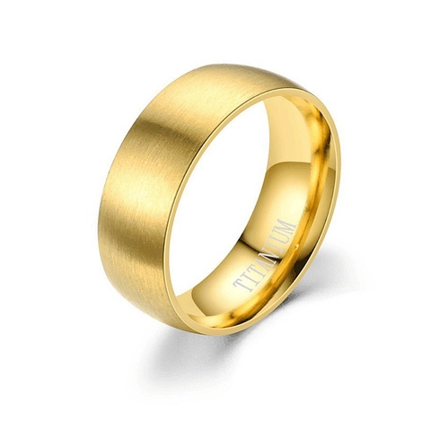 Anello In Acciaio Al Titanio Superficie Opaca Spazzolata Interno Lucido Gioielli Vintage Minimalisti Per Uomo Donna