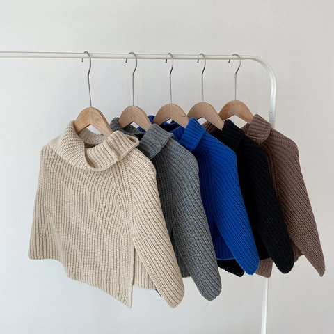 Dames Gebreide Nekwarmer Hoge Nek Sjaal Split Zoom Effen Kleur Winter Warm Valse Kraag Minimalistische Koreaanse Stijl Accessoire