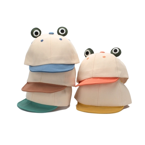Cappellino Da Baseball Per Neonati In Cotone Cartone Animato Occhio Di Rana Stereo Cappello Da Sole Regolabile Per Bambini