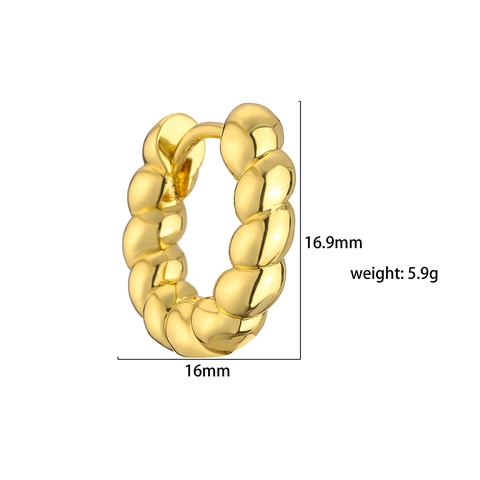Brass Hoop Earrings Twisted Rope Geometric Star Shape Gold Plated Minimalist Huggie Fashion Jewelry For Women