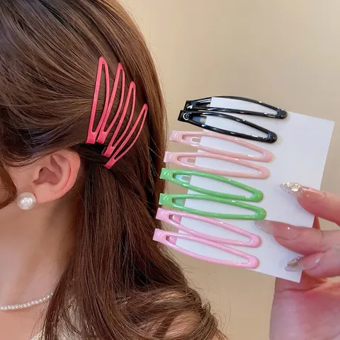Pinzas Para El Cabello Geométricas Huecas De Metal Lacado Color Caramelo Dopamina Accesorios Para El Cabello Para Mujeres Niñas