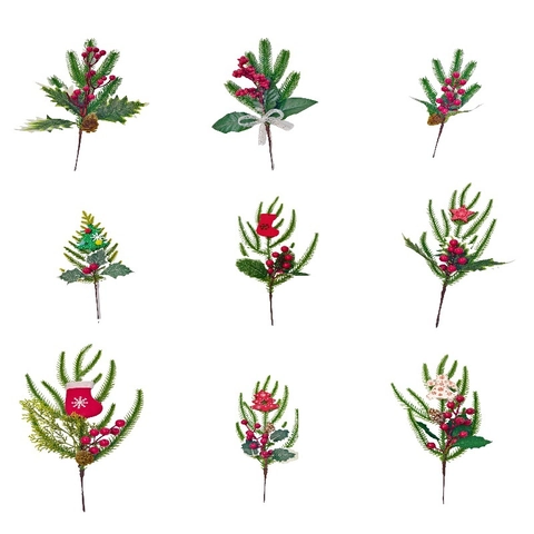 Weihnachten Künstliche Kiefernnadel Beeren Picks Mit Tannenzapfen Holzstern Ornamenten Für Festliche Vasen Deko