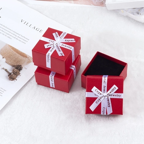 Schmuck Geschenkbox Verpackung Mit Schleife Für Halskette Ohrring Ring Armband Aufbewahrung PE Film Aufhängung Display Organizer