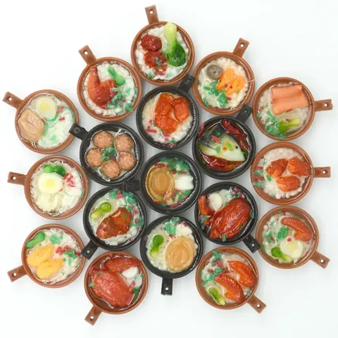 Realistic Simulation Food Miniature Casserole Pot PVC Food Model Keychain Creative Ornament Craft